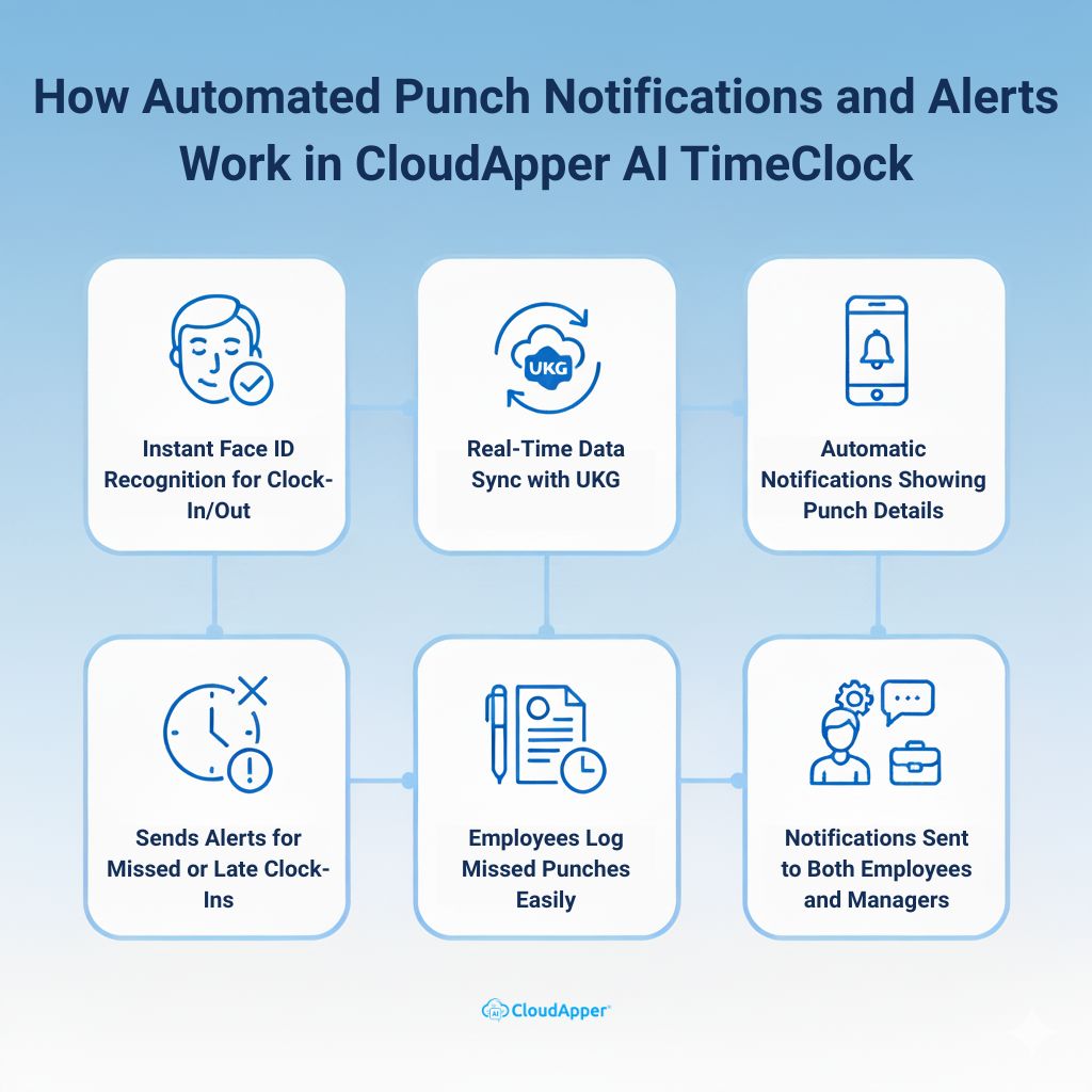 How Automated Successful Punch & Missed Punch Alerts Work in CloudApper AI TimeClock