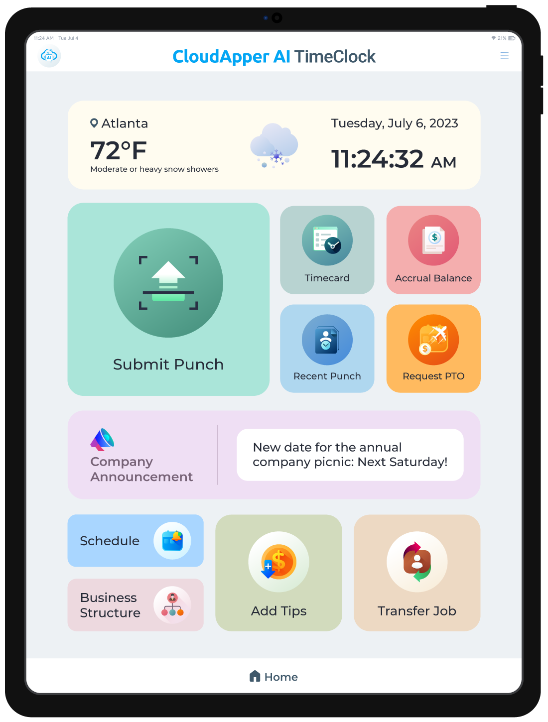 CloudApper AI TimeClock for UKG 