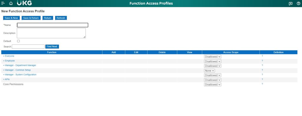 How to Create a Function Access Profile in UKG PRO WFM - UKG Partner