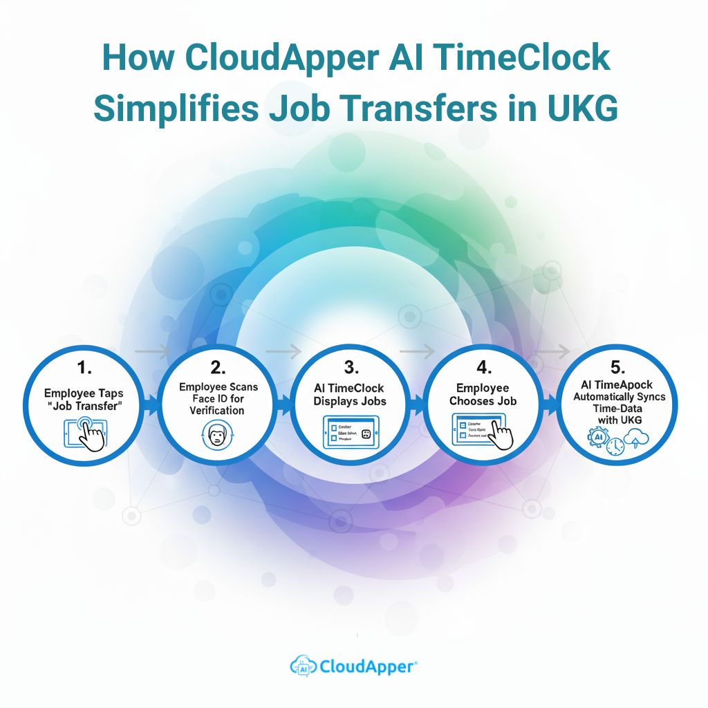 How CloudApper AI TimeClock Simplifies Job Transfers in UKG