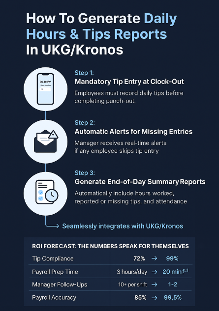 Tips Report Using UKGKronos TimeClock