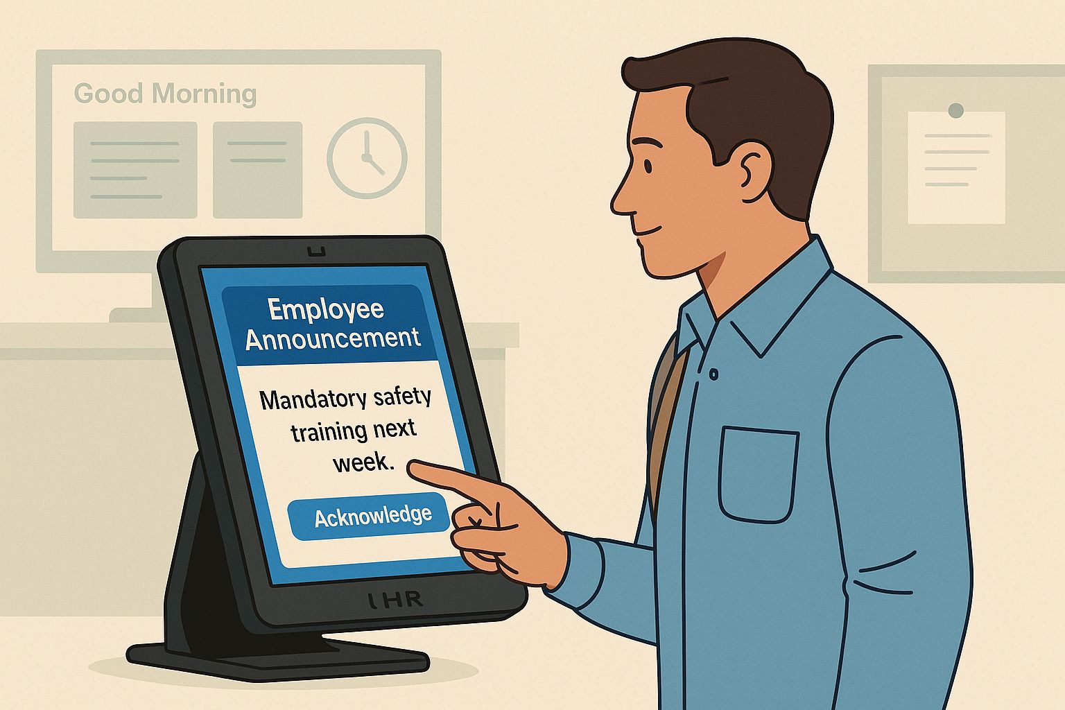 Employee Announcements in UKG at Punch-In