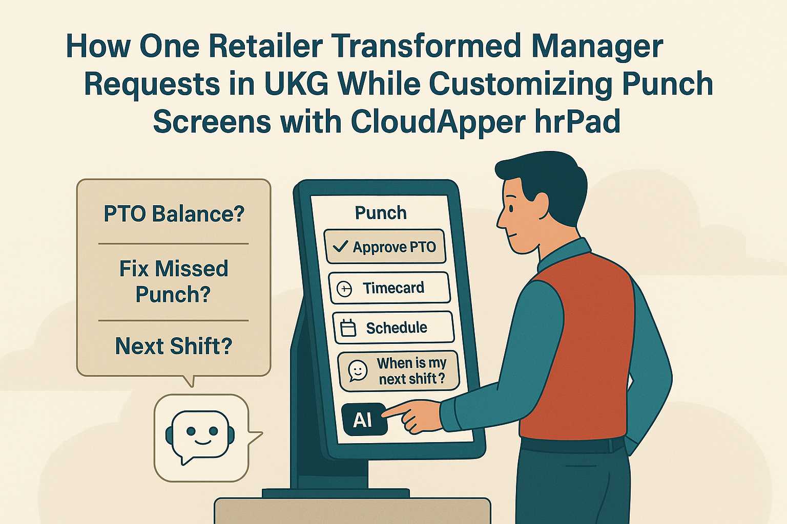 Manager Request in UKG while custominzing punch screen
