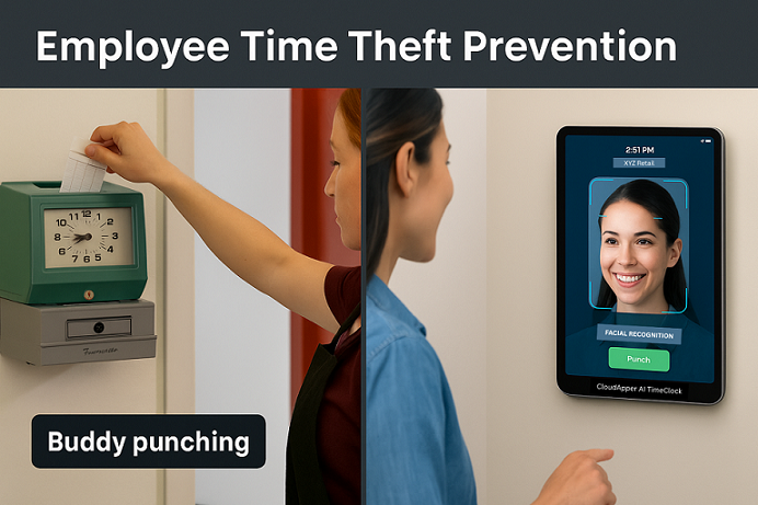Employee Time Theft Prevention - Before and After CloudApper AI TimeClock Implementation