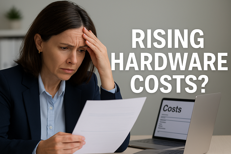 Stressed HR Leader Reading Report on Hardware Costs