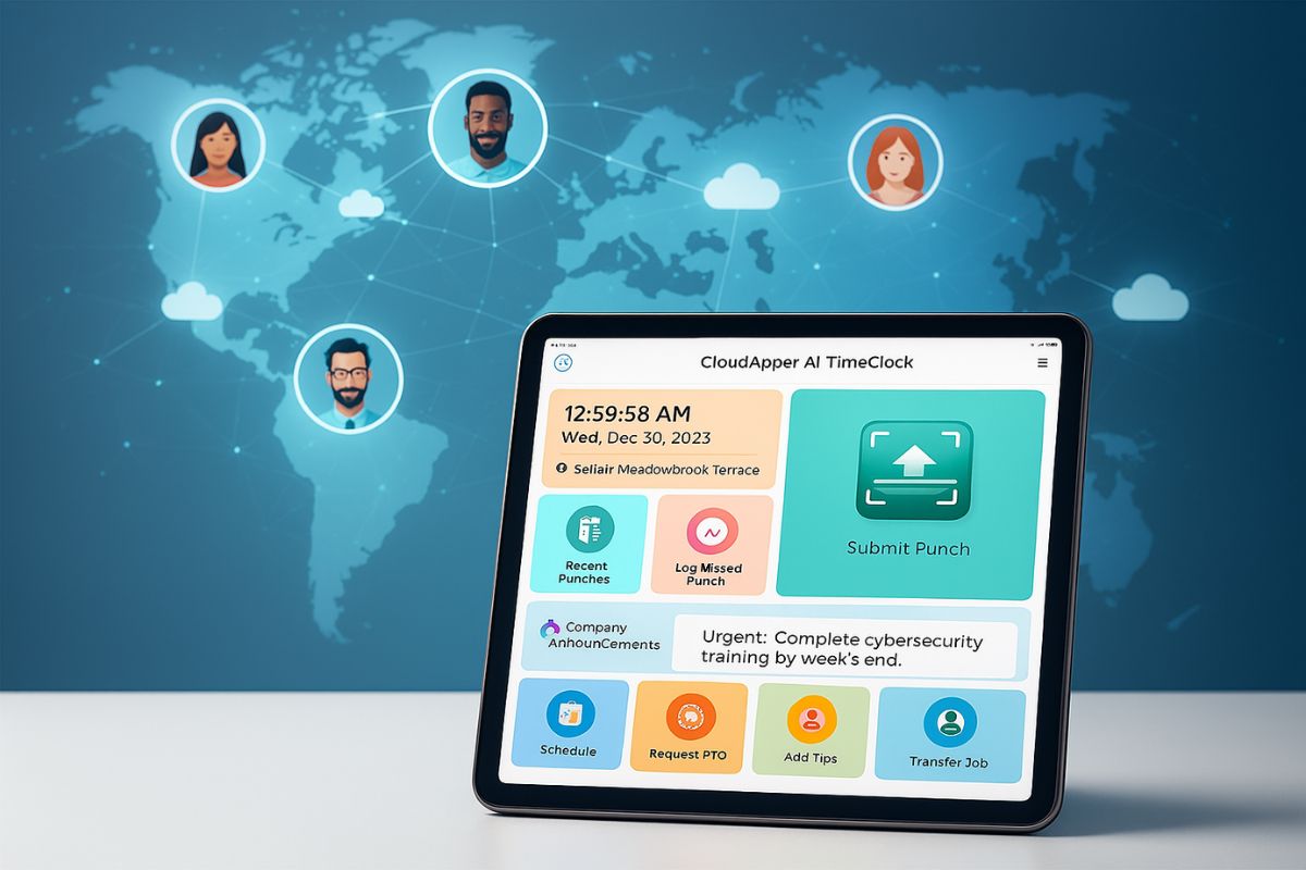 CloudApper AI Time Clock for UKG