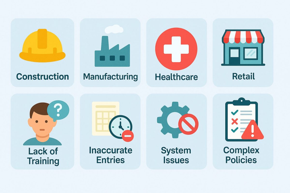 Common UKG Timekeeping Errors by Industry and Root Causes