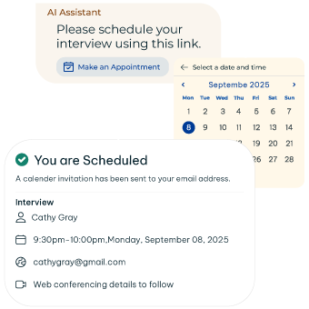 Automated interview scheduling integrated with UKG 