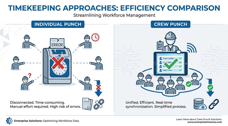 Individual punch vs crew punch comparison for remote agricultural field workers in UKG