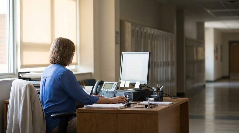 Regional substitute management UKG school administrative office morning