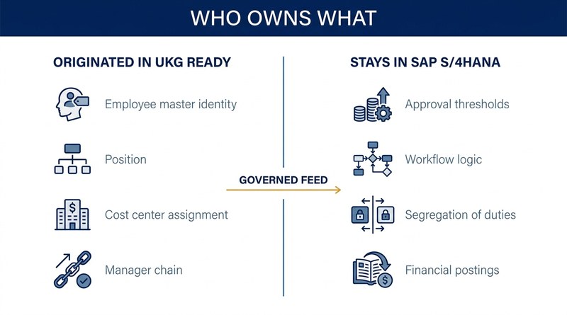 Data ownership split between UKG Ready and SAP S/4HANA