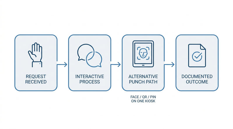 Documented accommodation workflow for time clock requests