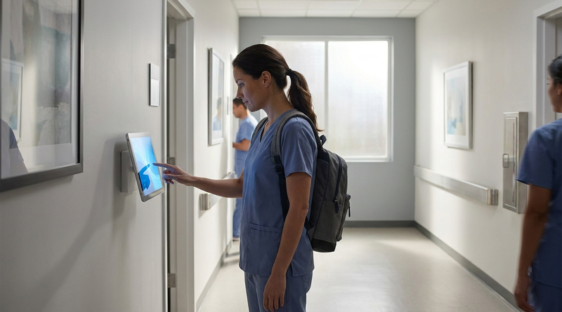Employee flagging intermittent FMLA absence at tablet time clock