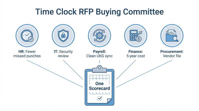 Buying committee priorities for a UKG time clock RFP
