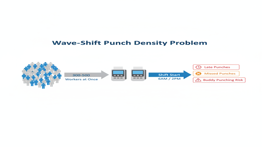 Wave shift punch density problem at warehouse UKG time clocks