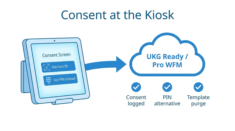 CloudApper AI TimeClock consent screen at a Canadian site