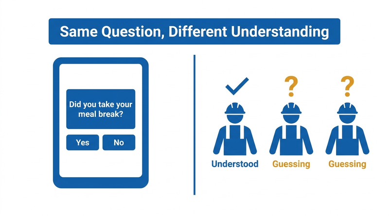 Attestation understanding across workforce languages