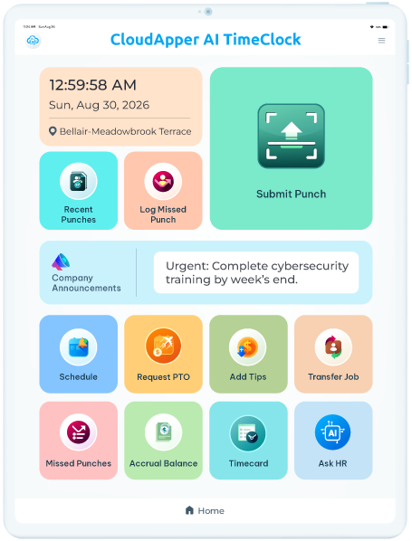 CloudApper AI Time Clock
