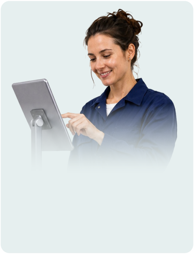 Employee using CloudApper AI TimeClock